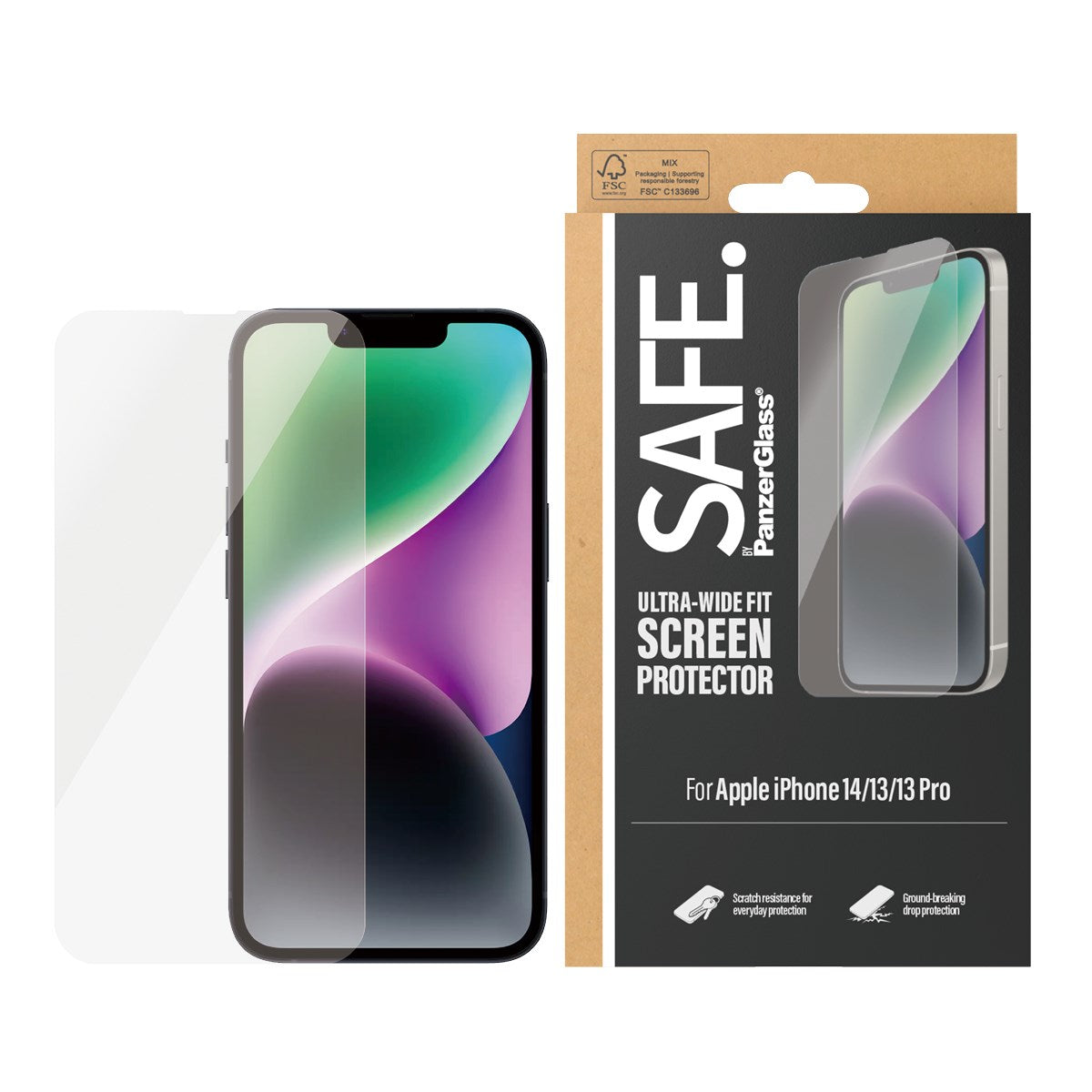 SAFE. by PanzerGlass® Displayschutz iPhone 14 | 13 | 13 Pro | Ultra-Wide Fit